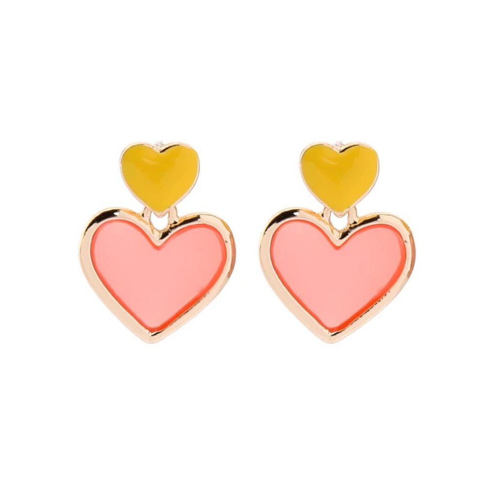 Yellow Pink Transparent Statement Earrings 25$